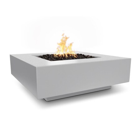The Outdoor Plus 36 Square Cabo Fire Pit, GFRC Concrete, Natural Gray, Low Voltage Electronic Ignition, Natural Gas OPT-CBSQ36E12V-NGY-NG